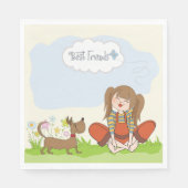 Serviette En Papier Meilleurs amis Fille Et Chien (Devant)