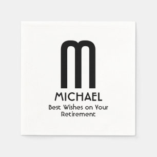 Serviette En Papier Meilleurs voeux de retraite Monogramme Papier Napk