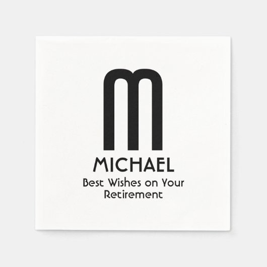Serviette En Papier Meilleurs voeux de retraite Monogramme Papier Napk (Devant)