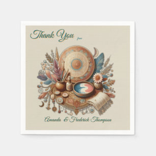 Serviette En Papier Mélange bohème de couleurs et de décoration