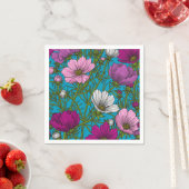 Serviette En Papier Mélange cosmos bleu (En situation)