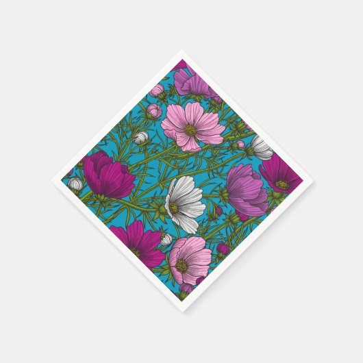 Serviette En Papier Mélange cosmos bleu (Coin)