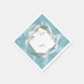 Serviette En Papier Mélange de Motif Silky Bleu avec étincelles Blanch (Coin)