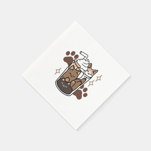 Serviette En Papier Mélange Purr-Fect : Conception de café pour le caf (Coin)