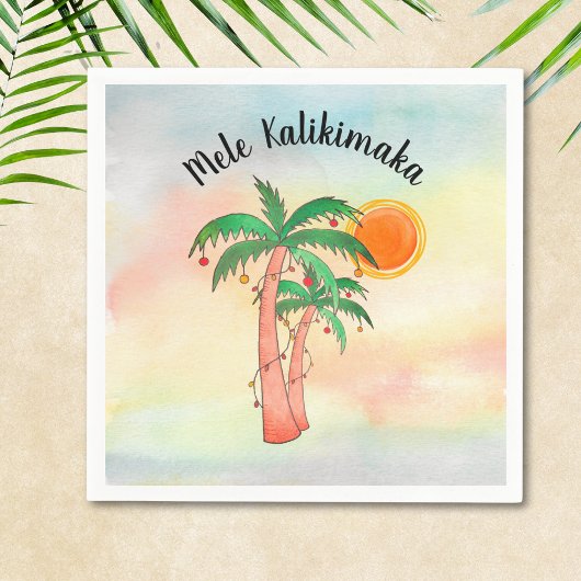 Serviette En Papier Mele Kalikimaka Palm Trees Napkins