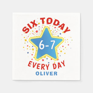Serviette En Papier Mème drôle Six aujourd'hui 6-7 chaque jour anniver