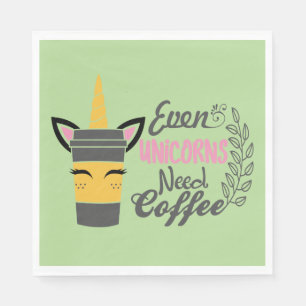Serviette En Papier Même les licornes ont besoin de café