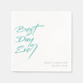 Serviette En Papier Mémorable et chic : Meilleur jour jamais Mariage (Devant)