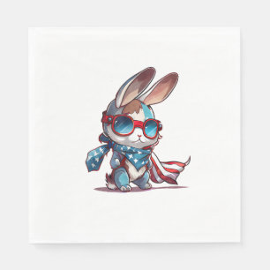 Serviette En Papier Memorial Day, 4 juillet patriotique usa flag rabbi