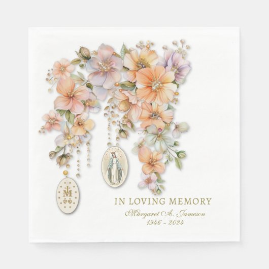 Serviette En Papier Mémorial de la florale catholique Mary (Devant)