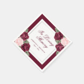 Serviette En Papier Mémorial des funérailles florales en argent rose (Coin)