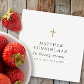 Serviette En Papier Mémorial en mémoire d'amour Croix simple moderne