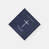 Serviette En Papier Mémorial funéraire bleu simple Cross Navy (Coin)
