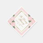Serviette En Papier Mémorial funéraire floral rose rose (Coin)