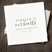 Serviette En Papier Mémorial Funéraire Pour Toujours Dans Nos Cœurs