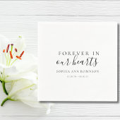 Serviette En Papier Mémorial Funéraire Pour Toujours Dans Nos Cœurs