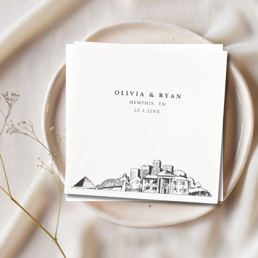 Serviette En Papier Memphis Tennessee Mariage Papier Cocktail Napkin