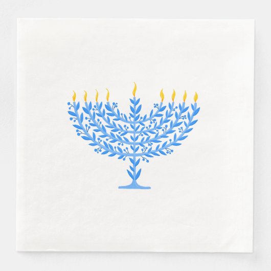 Serviette En Papier Menorah Hanoukka (Devant)