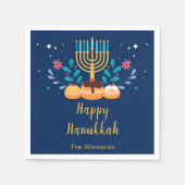 Serviette En Papier Menorah Hanukkah Party  (Devant)