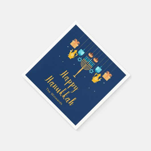 Serviette En Papier Menorah Hanukkah Party (Coin)