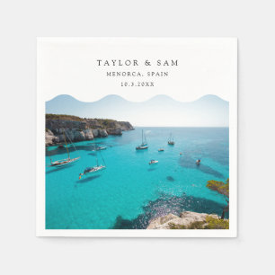 Serviette En Papier Menorca Espagne Mariage Papier Cocktail Napkin