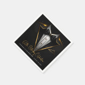 Serviette En Papier Mens Black Gold fête d'anniversaire (Coin)