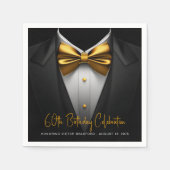 Serviette En Papier Mens Black Gold Tuxedo Anniversaire (Devant)