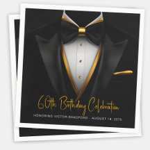 Mens Classy Black Gold Tuxedo Anniversaire