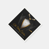 Serviette En Papier Mens Classy Black Gold Tuxedo Anniversaire (Coin)