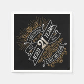 Serviette En Papier Mens Funny Whiskey 21e anniversaire (Devant)