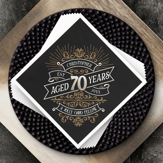 Serviette En Papier Mens Funny Whiskey 70e anniversaire