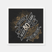 Serviette En Papier Mens Funny Whiskey 80e anniversaire (Devant)