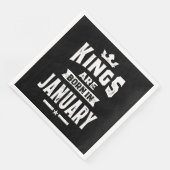 Serviette En Papier Mens Kings Sont Nés En Janvier Cadeaux Anniversair (Coin)