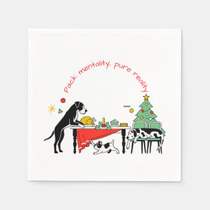 Serviette En Papier Mentalité de meute Grand Danois de Noël