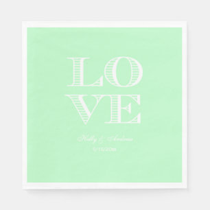 Serviette En Papier Menthe, Serviettes LOVE Blanches