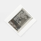 Serviette En Papier Menu alimentaire lituanien polonais Cècélinai Vian (Coin)