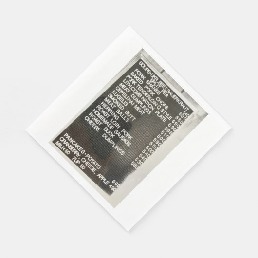Serviette En Papier Menu alimentaire lituanien polonais Cècélinai Vian (Coin)