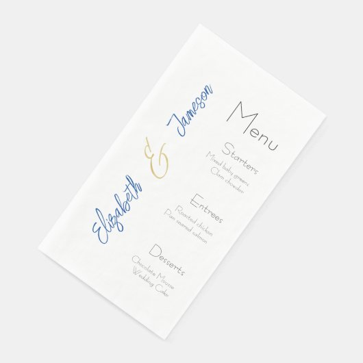 Serviette En Papier Menu mariage serviettes, Élégant, Mariage personna (Coin)