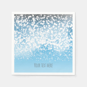 Serviette En Papier Menu romantique de Noël avec des lumières scintill