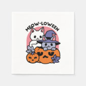Serviette En Papier Meow-Loween - Cute Halloween Conception Chat (Devant)