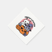 Serviette En Papier Meow-Loween - Cute Halloween Conception Chat (Coin)