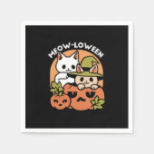Serviette En Papier Meow-Loween - Festive Halloween Conception de chat (Devant)