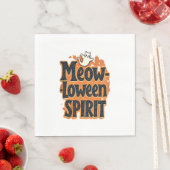 Serviette En Papier Meow-loween Spirit Cat (En situation)