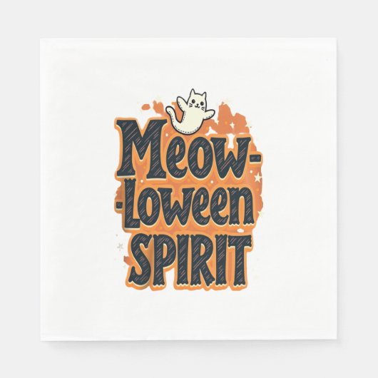 Serviette En Papier Meow-loween Spirit Cat (Devant)