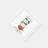 Serviette En Papier MeowChristmas Custom Cats Coupe Écharpes mignonnes (Coin)