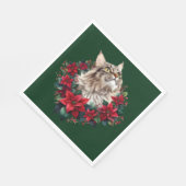 Serviette En Papier Meowy Christmas Maine Coon Cat (Coin)