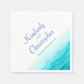 Serviette En Papier Mer brillante peinte eau bleue papier blanc servie (Devant)