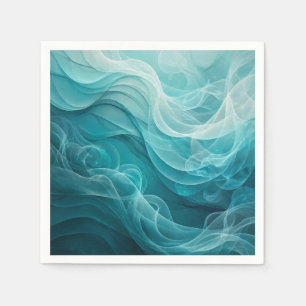 Serviette En Papier Mer Ciel Bleu Sarcelle Tourbillon Rêveur