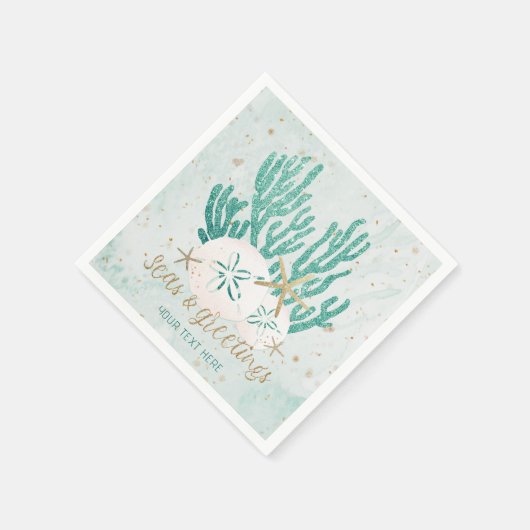 Serviette En Papier MER côtière et salutations Parties scintillant tur (Coin)