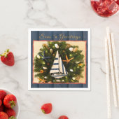 Serviette En Papier Mer Côtière Tropicale 'n Salutations Noël (En situation)